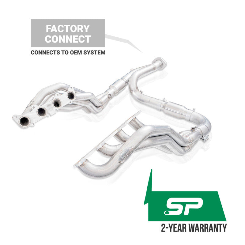 Stainless Works 21-25 Ford F150 5.0L headers with 1-7/8 inch primaries and high-flow cats, factory connection