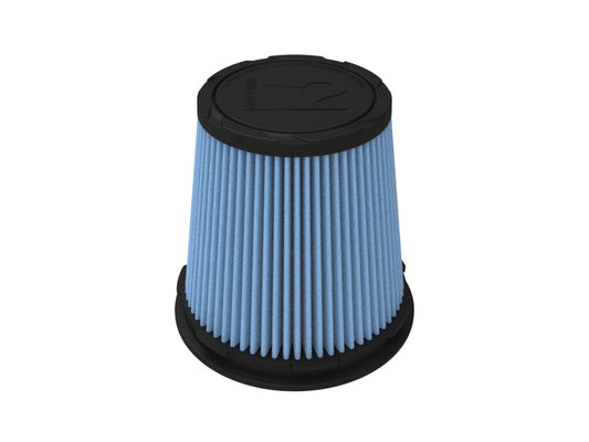 aFe Momentum Intake Replacement Air Filter with D2 Dura-Dry media, featuring 3-1/8 inch front diameter and 6-1/4 inch height.