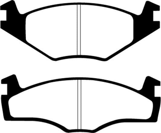 EBC Greenstuff front brake pads for Volkswagen Cabriolet 1.8, performance brake pads with green friction material.