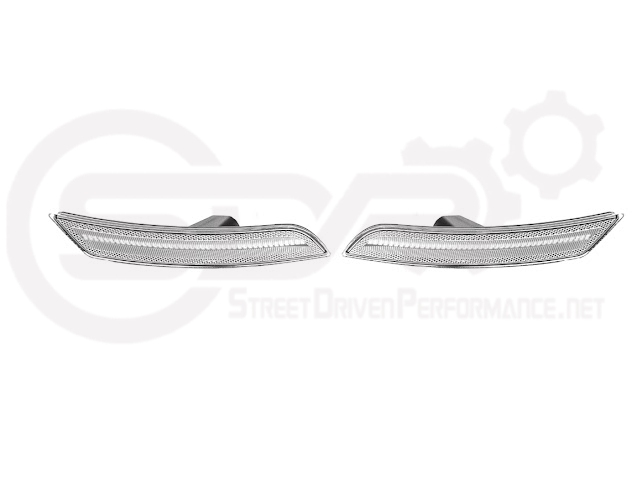 2016-2024 Chevrolet Camaro | Front Bumper Side Marker Lens w/ Amber LED Reflector Light Pair (Clear / Amber / Smoke)
