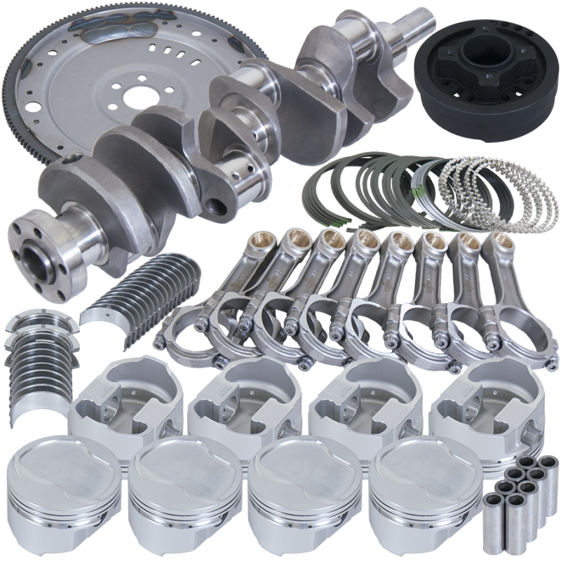 Eagle Ford 302 V-Rib Belt 157 Tooth Flexplate and balanced rotating assembly with 5.400-inch I-beam and +.040 bore, engine parts.