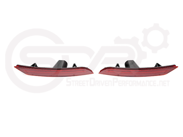 2016-2024 Chevrolet Camaro | Rear Bumper Side Marker Lens w/ Red LED Reflector Light Pair (Clear / Red / Smoke)