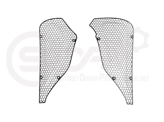 2023-Up Corvette C8 Z06 & E-Ray | Aluminum Black Rear Side Intake Mesh Grille Inserts Pair