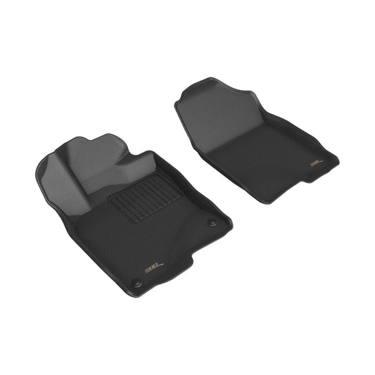 Black 3D MAXpider Honda Civic 2022 Kagu 1st row rubber floor mats showing textured surface and fitted design.