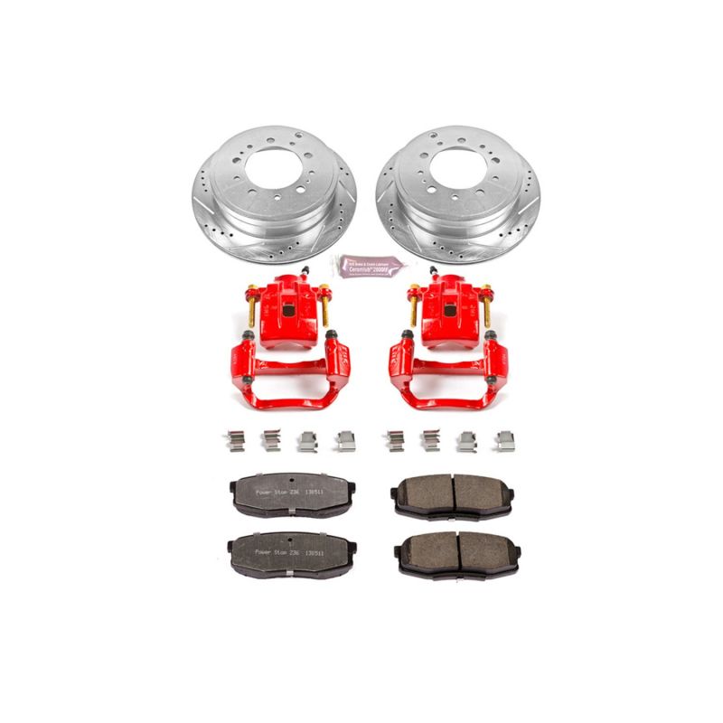 PowerStop Z36 truck and tow brake kit with rear calipers for 2008-2015 Toyota Sequoia, performance D&S brake system.
