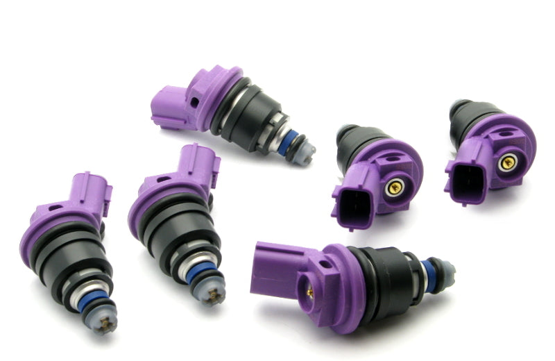 DeatschWerks 740cc side feed fuel injectors for Nissan I30, Maxima VQ30de, 300zx, and RB25DET 6-cylinder engine.