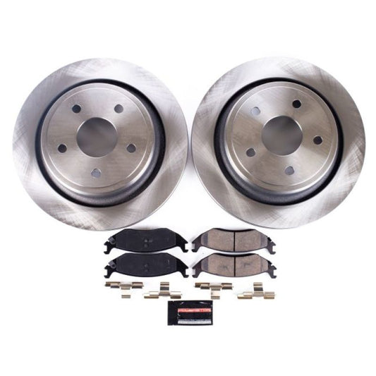 PowerStop OE rear brake kit for 2007-2009 Chrysler Aspen, includes brake rotors and pads for reliable stopping performance.