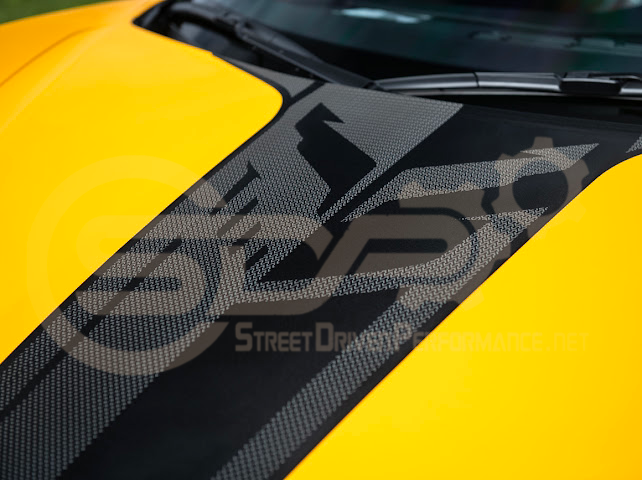 2020-UP CORVETTE C8 BRONZE ACCENT HOOD RACING STRIPE DECAL