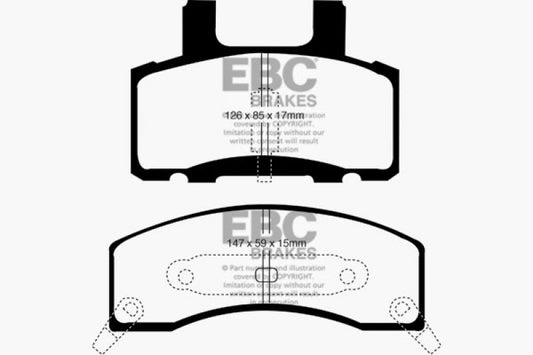EBC Ultimax2 front brake pads for 1990-1993 Chevrolet C20 truck, OE style, high-performance automotive brake components