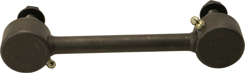 Moog rear sway bar link kit for Mitsubishi Endeavor 2004-2011, showing metal endlinks with bushings and mounting hardware.
