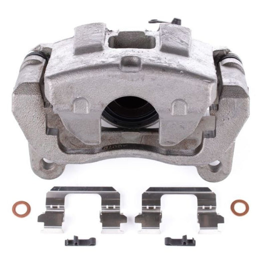 PowerStop front left OE brake caliper with bracket for 2014-2018 Jeep Cherokee, showing the black caliper and mounting hardware.