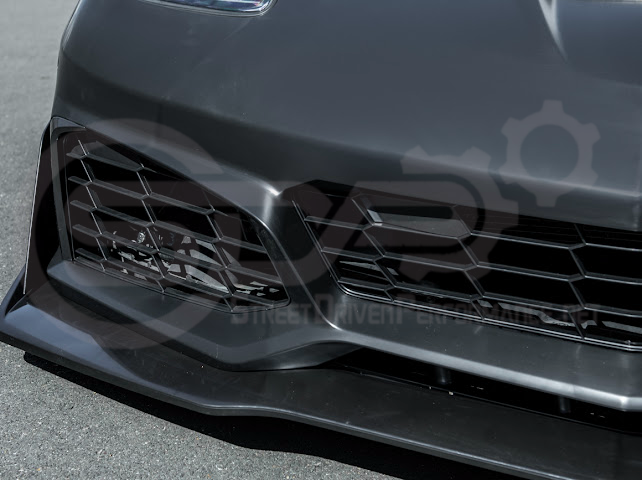 2005-2013 Corvette C6 Z06 | C7 ZR1 Style Primer Black Front Bumper Conversion Kit Replacement
