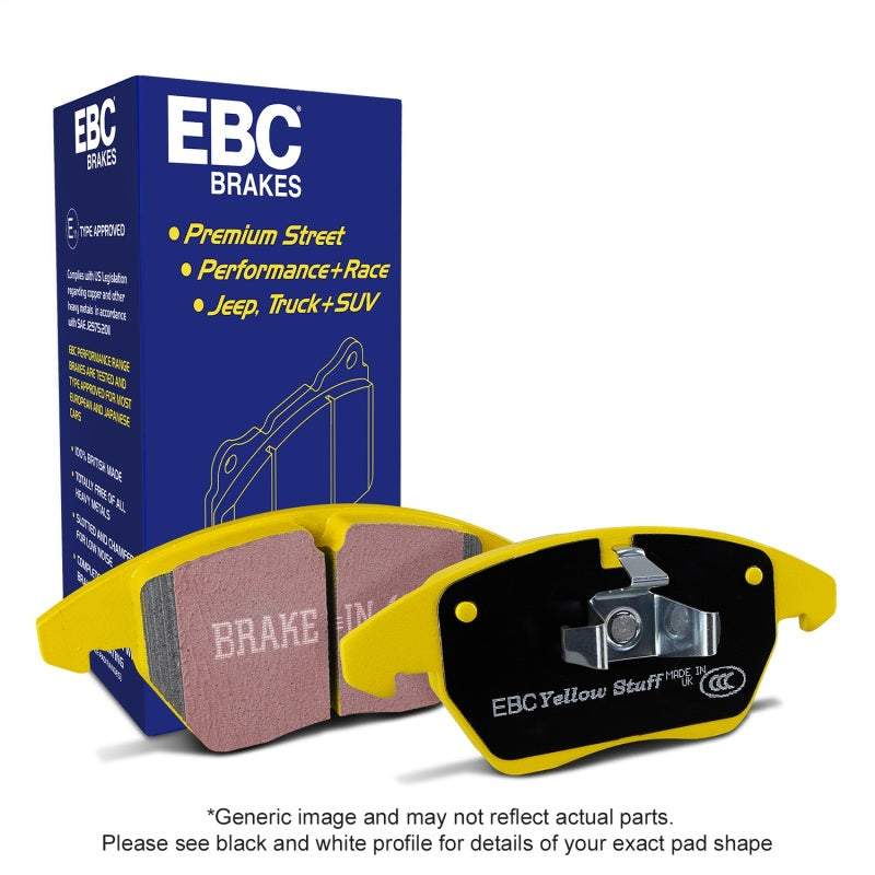 EBC Yellowstuff rear brake pads for BMW X1 U11 2.0L (t), high-performance brake pads, visible with yellow friction material