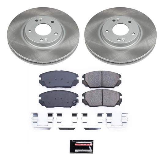 PowerStop front semi-coated rotor kit for 2007-2009 Kia Amanti, performance brake kit with blank rotors, vehicle brake replacement