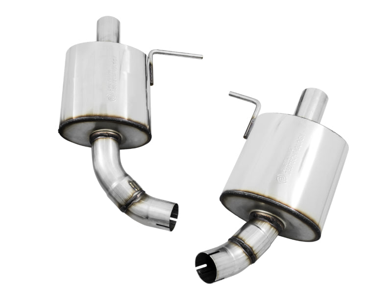 AWE Tuning Volkswagen MK7 Alltrack catback exhaust system with polished stainless steel piping and dual exhaust tips.