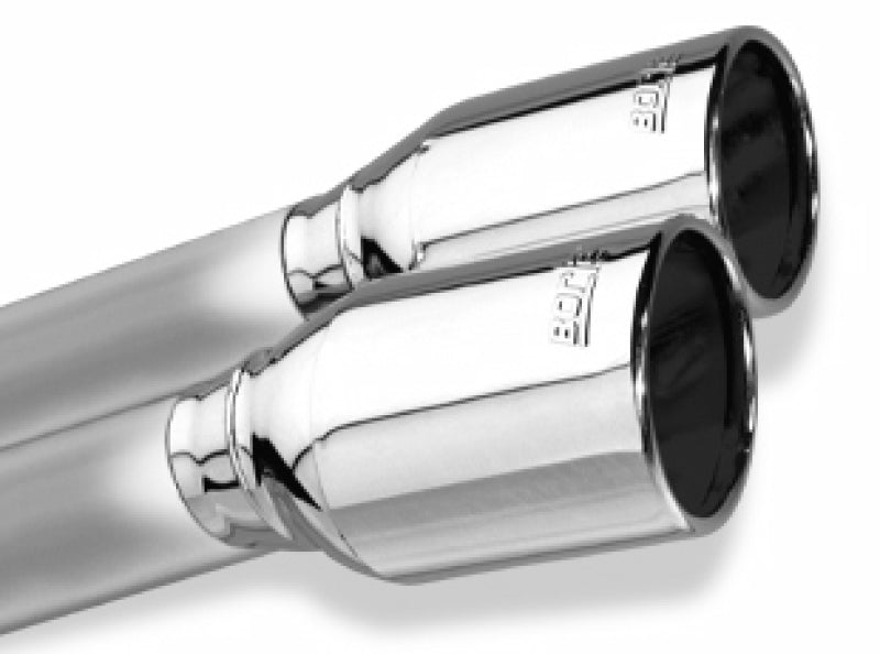 Borla catback exhaust system for 2008-2012 BMW 328i E90 2.0L RWD with dual left rear exit touring style.