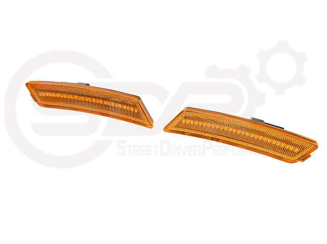 2020-Up Cadillac CT5 | Front Bumper Amber LED Reflector Light Side Marker Pair (Clear, Amber or Smoke Lens)