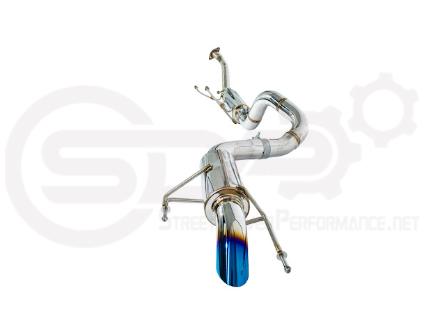 Toyota 4Runner 2025+ cat-back exhaust system by Street Driven Performance with chrome or burnt blue turn down tips.