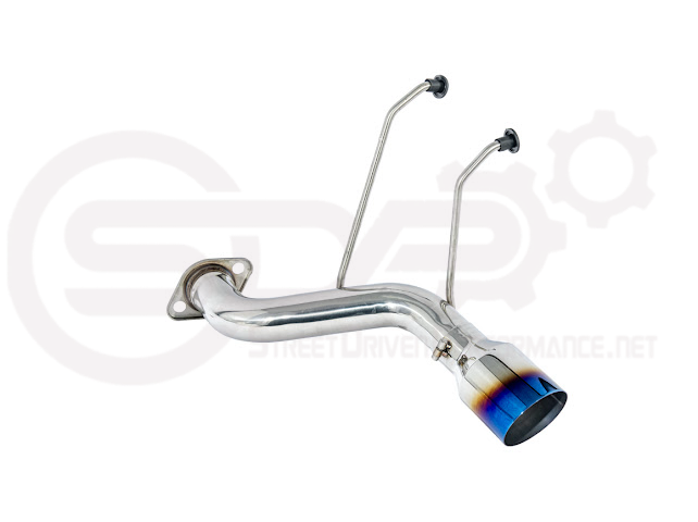 Mazda MX-5 Miata ND 2016-2025 axle back exhaust with 4-inch muffler delete, featuring burnt or chrome tips, by Street Driven Performance.