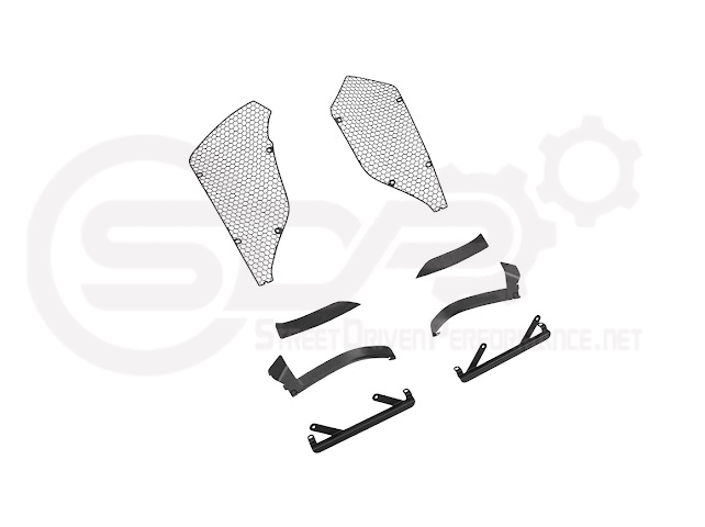 2023-Up Corvette C8 Z06 & E-Ray | Aluminum Black Rear Side Intake Mesh Grille Inserts Pair