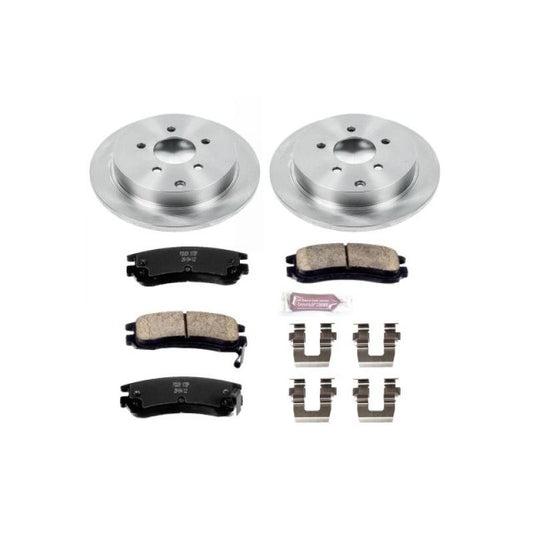 PowerStop OE rear brake kit for Buick Rendezvous, includes brake pads and rotors, designed for reliable stopping performance.