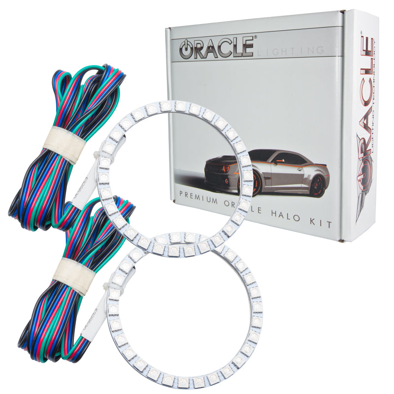 Oracle Lighting Infiniti FX35 2003-2007 Halo Kit with ColorSHIFT headlights showing illuminated halo rings without controller