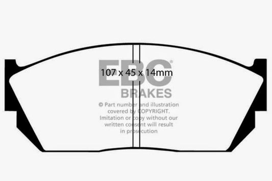 EBC Ultimax2 front brake pads for Honda Civic Hatchback 1.3 1982-1984, OE type, showing new brake pad set with backing plates