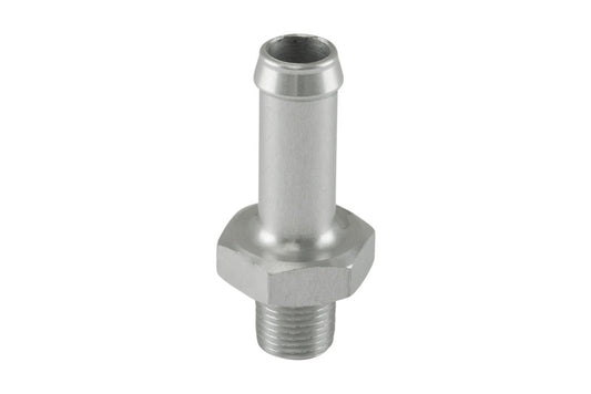 Turbosmart clear hose end fitting with 10mm / 3/8in hose connection and -1/8 NPT male straight fitting for automotive use