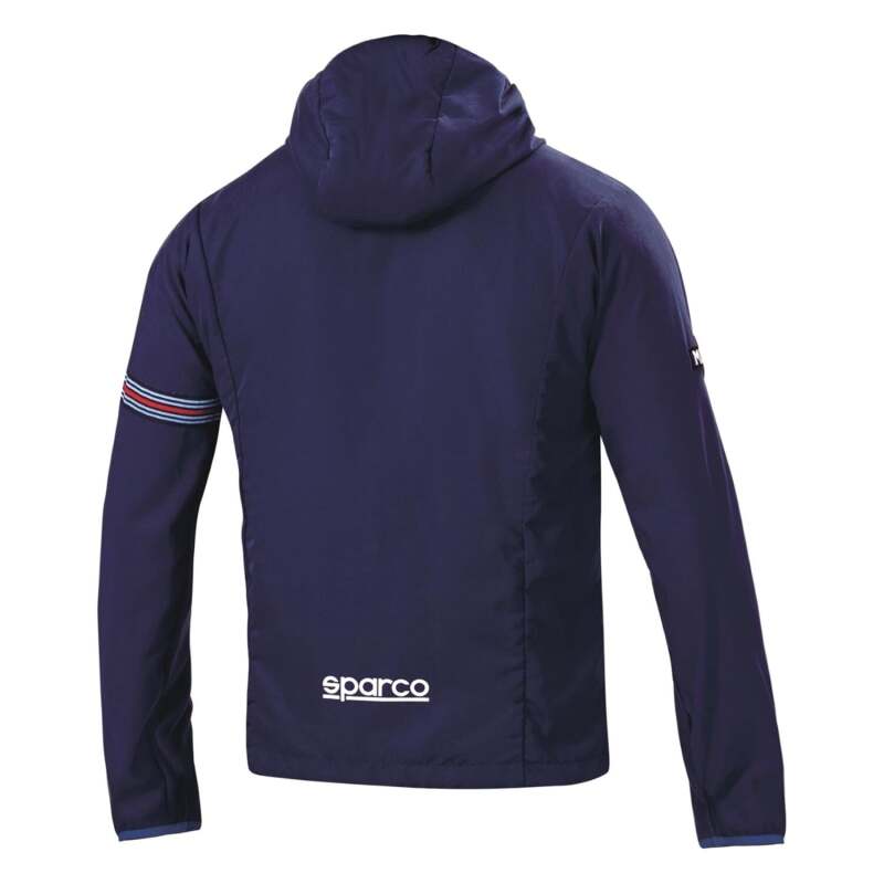 Sparco Wind Stopper Martini-R large textile jacket in black with brand logo and wind-resistant fabric.