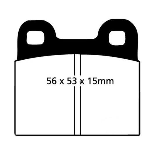 EBC Redstuff rear brake pads for Alfa Romeo Montreal 2.6, high-performance brake pads with red friction material.