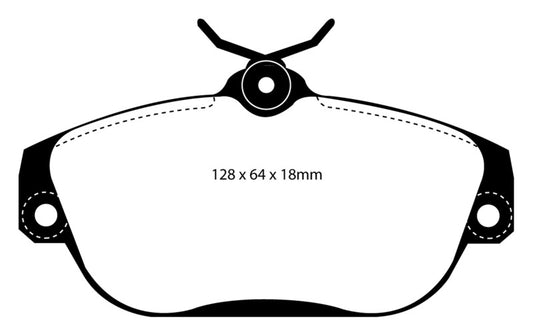 EBC Redstuff front brake pads for 1991-1993 Volvo 740 2.3 with ABS, performance brake pads, Girling calipers.