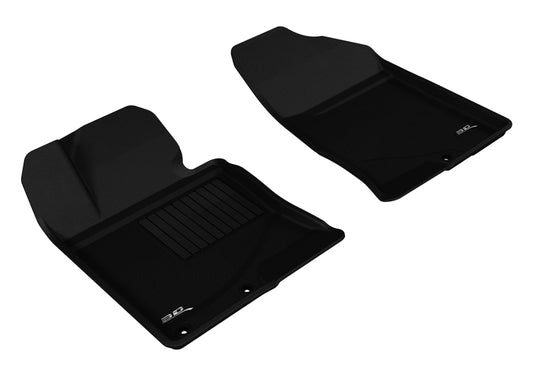 Black 3D MAXpider rubber floor mat for 2011-2015 Kia Optima Kagu first row, durable and custom-fit for vehicle protection.