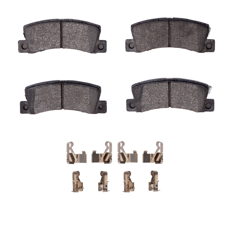 R1 Concepts Lexus ES300 R1 90-03 rear semi-metallic brake pads with hardware kit, OE style for reliable stopping power