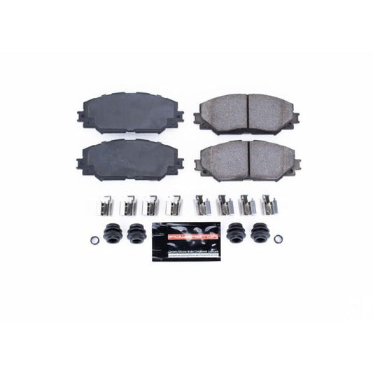 PowerStop Z23 Evolution Sport front brake pads with hardware for Lexus HS250h, performance brake pads installed on vehicle.