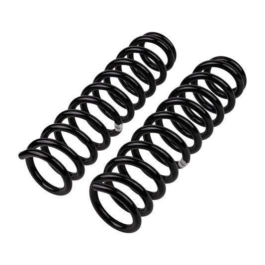 Old Man Emu ARB OME front coil spring for coilover suspension, yellow and black spring with coilover components visible.