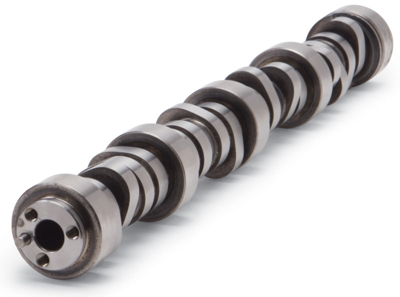 Edelbrock Performer RPM Hyd Roller Camshaft for GM LS1 engine, showing the camshaft with lobes and gear in close-up.