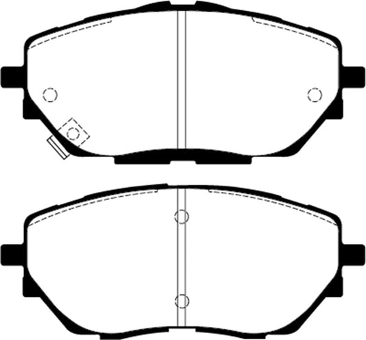EBC 17+ Toyota C-HR 2.0L Ultimax front brake pads, OE quality, showing the brake pad design for replacement.