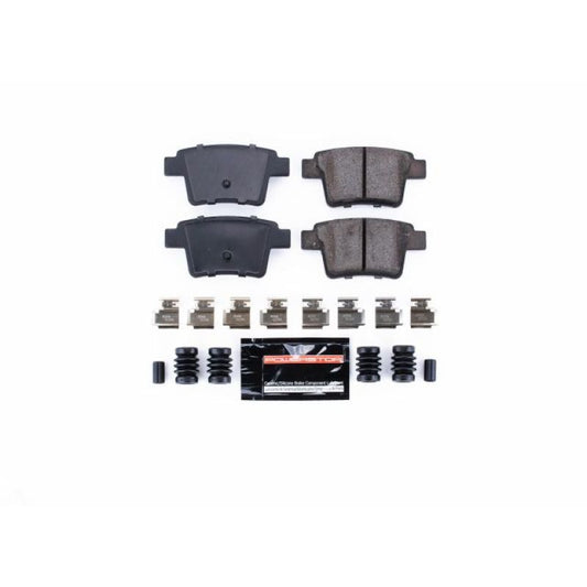 PowerStop Z23 Evolution sport rear brake pads for Ford Five Hundred, with hardware, designed for performance braking.