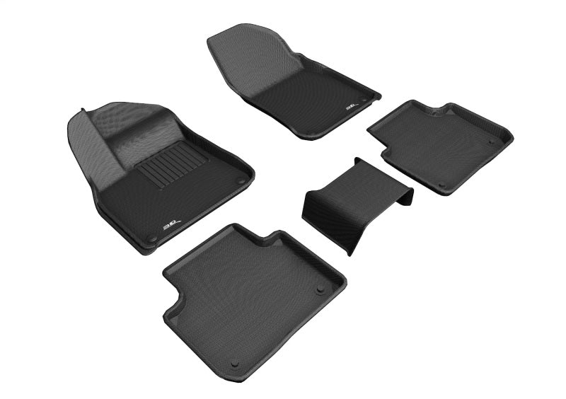3D MAXpider black rubber floor mats for Porsche Cayenne SUV and Coupe, full set, designed to fit 19-26 models.