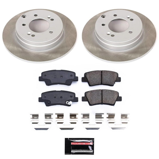 PowerStop rear semi-coated rotor kit for 2009-2010 Hyundai Sonata, performance brake kit with high-quality brake rotors.
