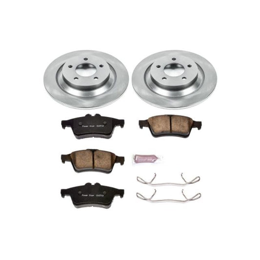 PowerStop OE rear brake kit for Mazda 5 (2008-2010), includes brake rotors and pads, designed for reliable stopping performance.