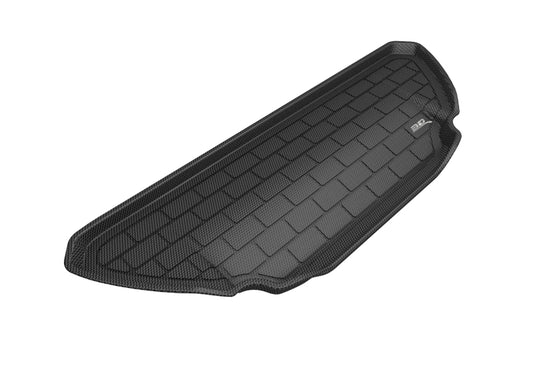 Black 3D MAXpider cargo liner for Tesla Model X 2016-2020, durable rubber floor mat with 3D textured surface.