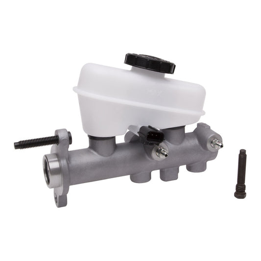 DFC brake master cylinder for 1999-2004 Ford Mustang, close-up view showing the metal cylinder with brake fluid ports.