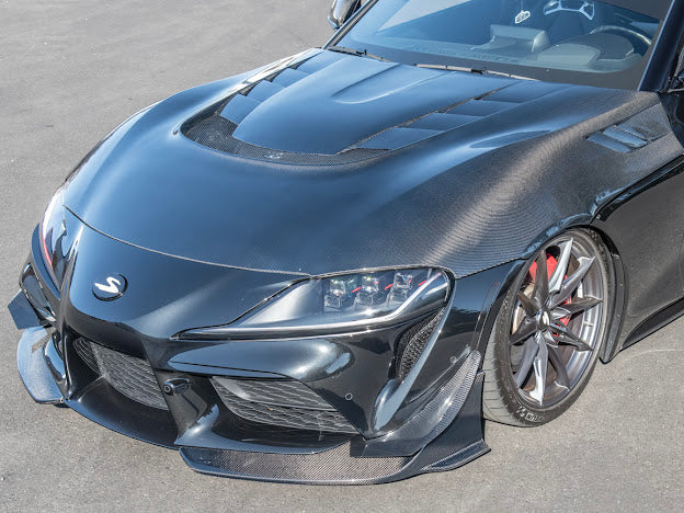 2020-UP TOYOTA SUPRA A91 | CARBON FIBER FRONT SPLITTER LIP GROUND EFFECTS (2 PEICE)