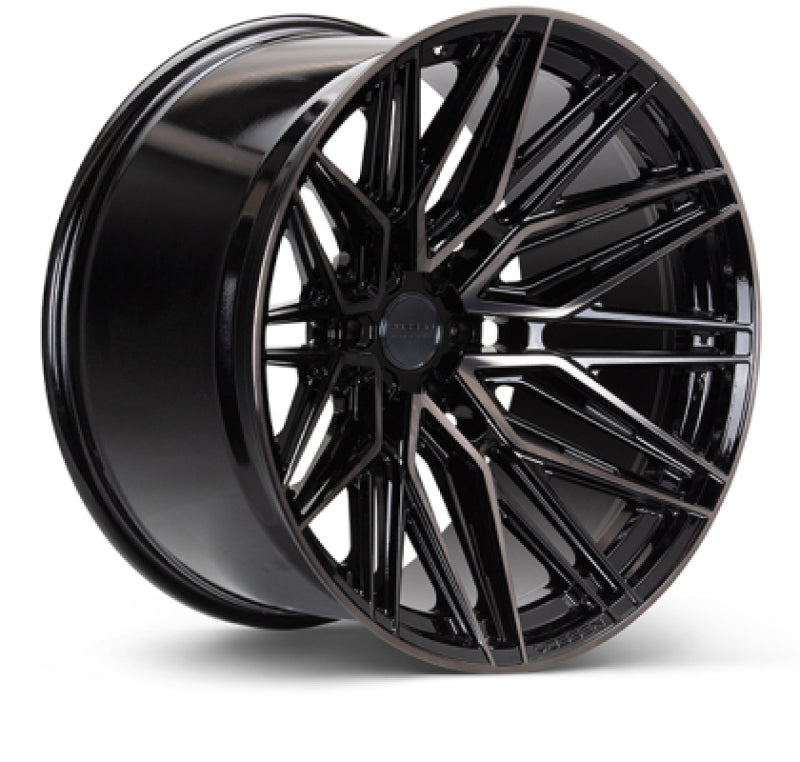 Vossen HF6-5 22-inch forged wheel with gloss black finish, deep face design, 6x139.7 bolt pattern, ET-18 offset, 106.1 bore