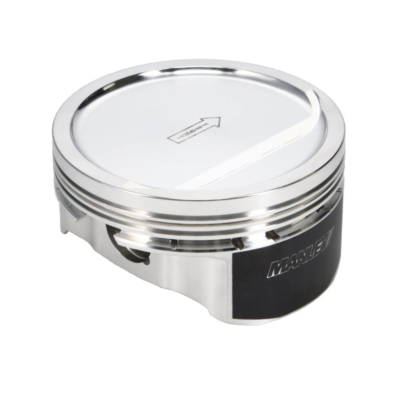 Manley Performance forged small block Chevy LS series piston set with 4.005-inch bore, 1.115-inch compression height, and 18cc dish.