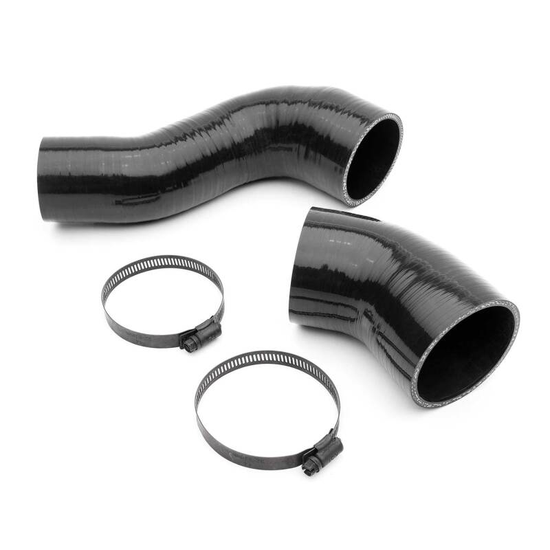 COBB upgraded turbo silicone inlets installed on Ford F150/Raptor (Gen 2) engine for enhanced airflow and performance.