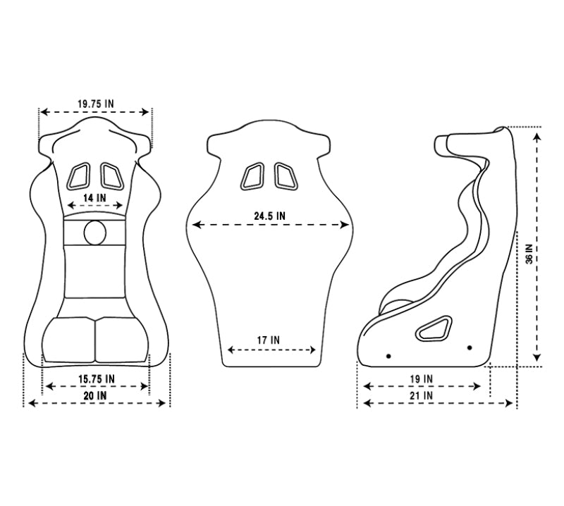 NRG FIA competition race seat with head containment and competition fabric, FIA homologated, medium size for racing vehicles
