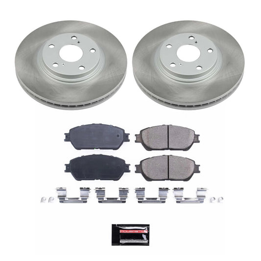 PowerStop front semi-coated rotor kit for Lexus ES330 2004-2006, performance brake rotor set with semi-coated finish.