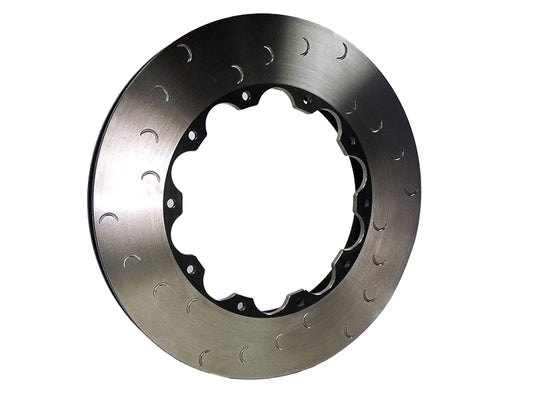 Alcon rear left slotted brake rotor assembly for Nissan GT-R R35 2009+ with 380x33mm size, showing detailed slotted rotor design.